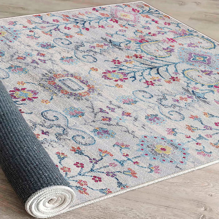 Conceptum Alfombra Woosonıl106 Azul, Naranja, Rosa y Gris (160 x 230 cm)